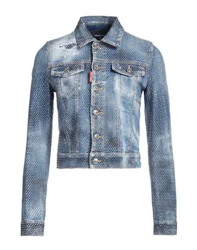 Dsquared2 Woman Denim Outerwear Blue Size 6 Cotton, Elastane