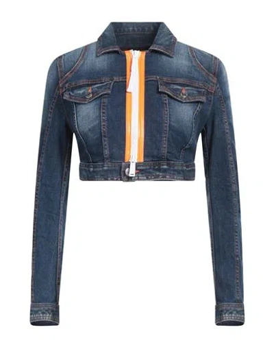 Dsquared2 Woman Denim Outerwear Blue Size 6 Cotton, Elastane