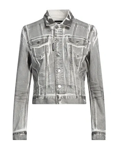 Dsquared2 Distressed Denim Jacket In Grey