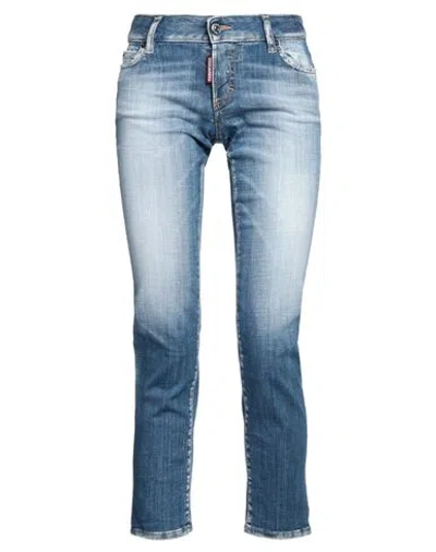 Dsquared2 Woman Jeans Blue Size 8 Cotton, Elastane