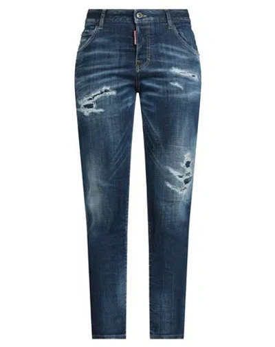 Dsquared2 Woman Jeans Blue Size 8 Cotton, Elastane