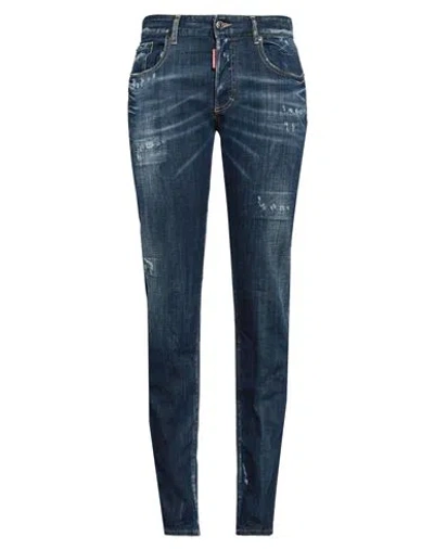 Dsquared2 Woman Jeans Blue Size 6 Cotton, Elastane, Cow Leather