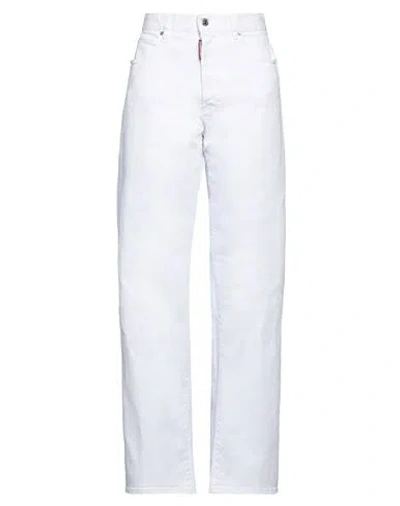 Dsquared2 Woman Jeans White Size 8 Cotton, Elastane