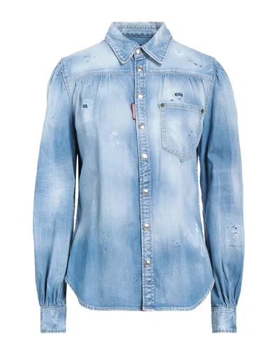 Dsquared2 Denim Shirts In Blue