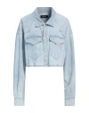 Dsquared2 Woman Denim Shirt Blue Size 2 Cotton, Elastane In Blue