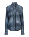 Dsquared2 Woman Denim Shirt Blue Size 6 Cotton, Elastane In Blue