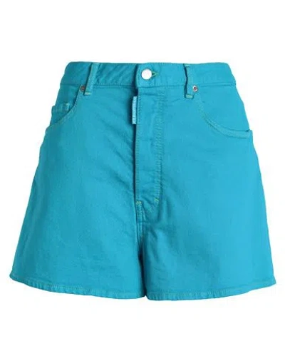 Dsquared2 Woman Denim Shorts Azure Size 2 Cotton, Elastane In Blue