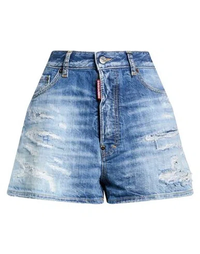 Dsquared2 Woman Denim Shorts Blue Size 6 Cotton