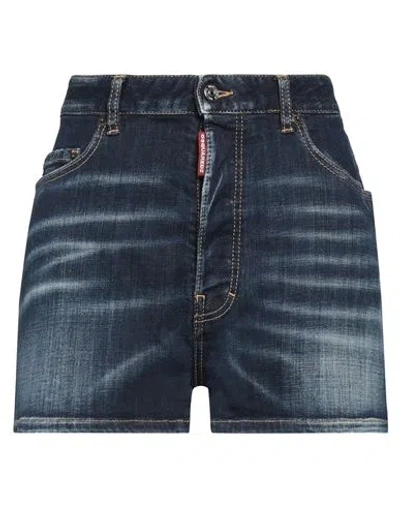 Dsquared2 Woman Denim Shorts Blue Size 6 Cotton, Elastane
