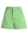 Dsquared2 Woman Denim Shorts Green Size 2 Cotton, Elastane In Green