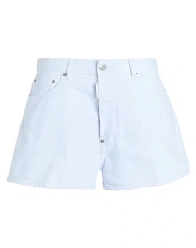 Dsquared2 Woman Denim Shorts White Size 2 Cotton, Elastane