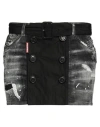 Dsquared2 Woman Denim Skirt Black Size 10 Cotton, Elastane In Black