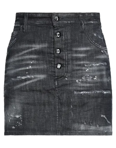 Dsquared2 Denim Skirts In Black