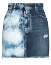 Dsquared2 Woman Denim Skirt Blue Size 8 Cotton, Calfskin In Blue