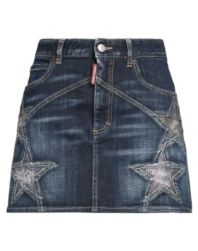 Dsquared2 Woman Denim Skirt Blue Size 10 Cotton, Elastane