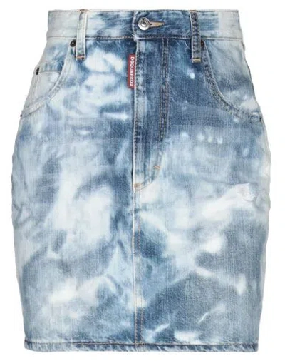 Dsquared2 Woman Denim Skirt Blue Size 2 Cotton