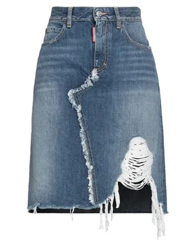 Dsquared2 Woman Denim Skirt Blue Size 2 Cotton