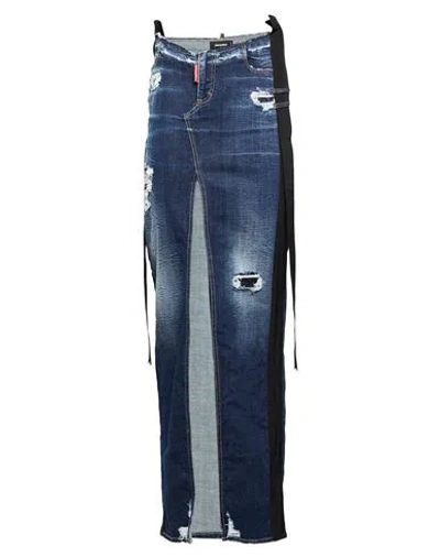 Dsquared2 Woman Denim Skirt Blue Size 2 Cotton, Elastane