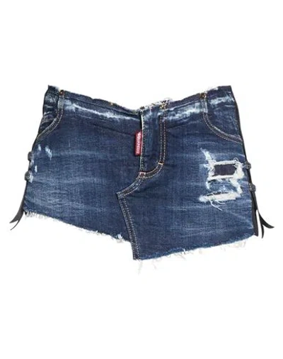 Dsquared2 Woman Denim Skirt Blue Size 2 Cotton, Elastane