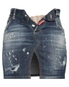Dsquared2 Vintage Effect Denim Mini Skirt With Frontal Split In Blue
