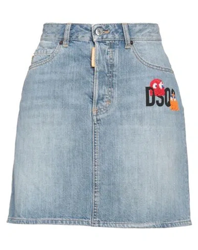 Dsquared2 Woman Denim Skirt Blue Size 6 Cotton