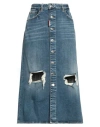 Dsquared2 Woman Denim Skirt Blue Size 6 Cotton, Elastane In Blue