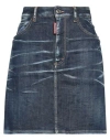 Dsquared2 Woman Denim Skirt Blue Size 4 Cotton, Elastane, Calfskin In Blue