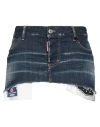 Dsquared2 Woman Denim Skirt Blue Size 8 Cotton, Elastane, Cow Leather In Blue