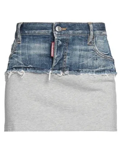 Dsquared2 Woman Denim Skirt Blue Size L Cotton, Elastane