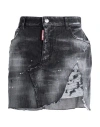 Dsquared2 Black Denim Mini Skirt In Grey