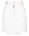 Dsquared2 Woman Denim Skirt White Size 12 Cotton, Elastomultiester, Elastane