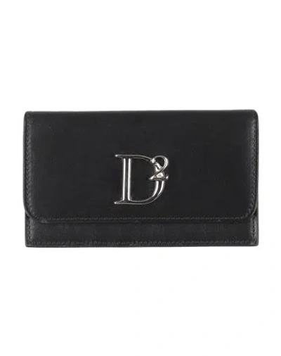 Dsquared2 Woman Document Holder Black Size - Leather