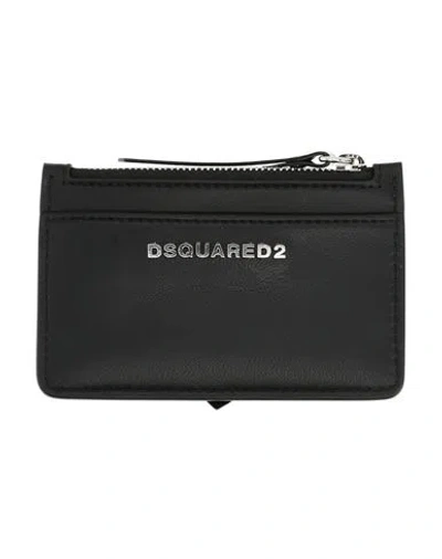 Dsquared2 Woman Document Holder Black Size - Leather