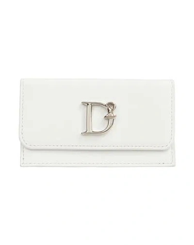 Dsquared2 Woman Document Holder White Size - Leather