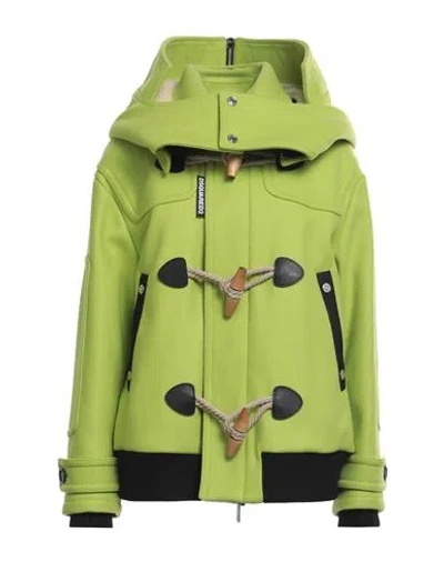 Dsquared2 Woman Puffer Light Green Size 4 Virgin Wool, Polyamide, Elastane