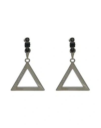 Dsquared2 Woman Earrings Black Size - Tin Alloy, Glass, Brass