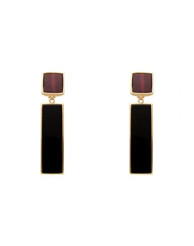Dsquared2 Woman Earrings Black Size - Resin, Tin Alloy, Brass