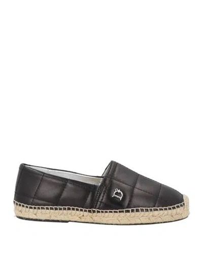 Dsquared2 Woman Espadrilles Black Size 5 Leather
