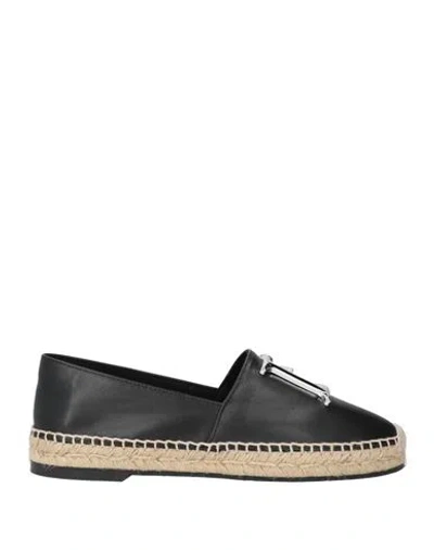 Dsquared2 Woman Espadrilles Black Size 8 Calfskin