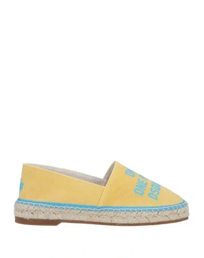 Dsquared2 Woman Espadrilles Yellow Size 8 Textile Fibers In Yellow