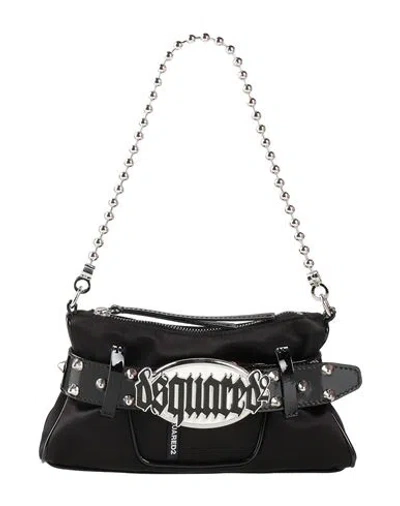 Dsquared2 Woman Handbag Black Size - Leather, Viscose