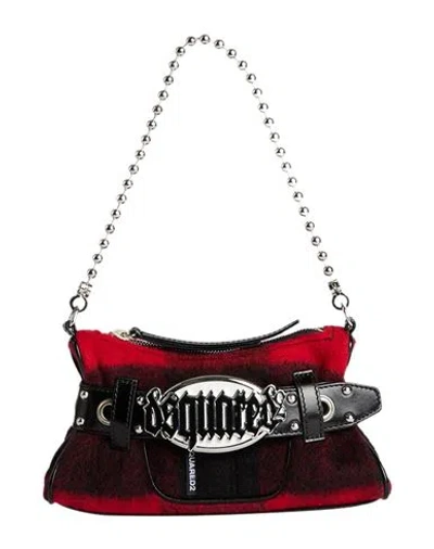 Dsquared2 Woman Handbag Red Size - Wool, Leather