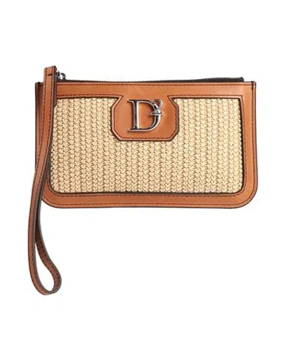 Dsquared2 Woman Handbag Tan Size - Leather, Textile Fibers In Brown