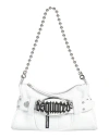 Dsquared2 Gothic Logo Belted Leather Clutch In White