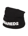 Dsquared2 Woman Hat Black Size Onesize Wool In Black