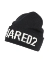 Dsquared2 Woman Hat Black Size Onesize Wool In Black
