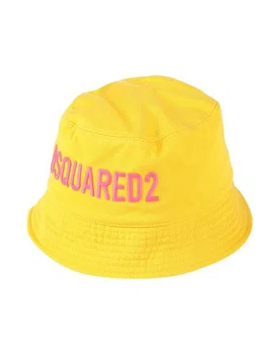 Dsquared2 Woman Hat Yellow Size S Cotton