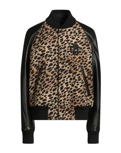 Dsquared2 Woman Jacket Black Size 12 Virgin Wool, Lambskin