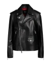 Dsquared2 Leather Oversized Biker Jacket In Black