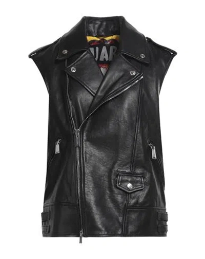 Dsquared2 Woman Jacket Black Size 0 Calfskin